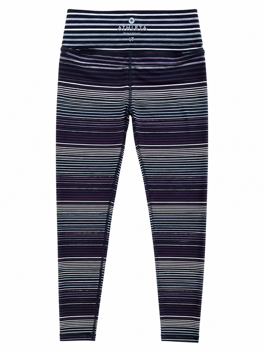 Athleta Chaturanga Striped Leggings Purple Black Size LT Large Tall